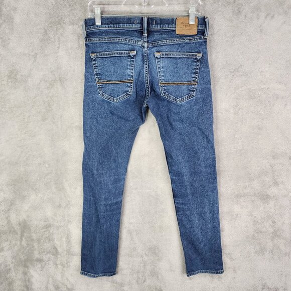 Mens Abercrombie & Fitch Skinny Jeans Blue Denim Stretch Size 29x30 - Picture 6 of 10